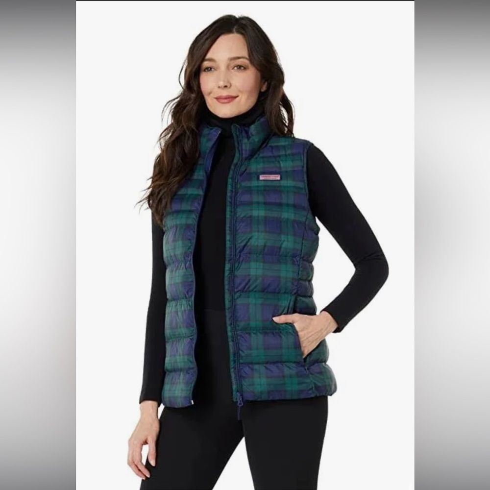 Vineyard Vines Channeled Blackwatch Puffer Vest